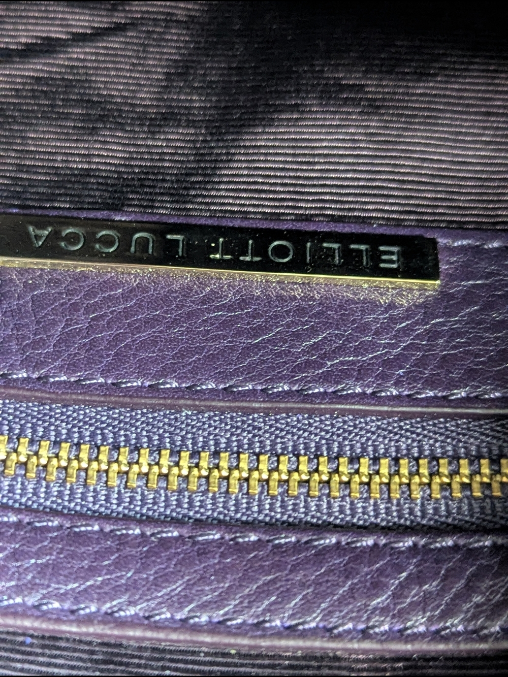 Elliott Lucca NWT 100% Cow Leather Woven Purple Shoulder Bag - Picture 12 of 16